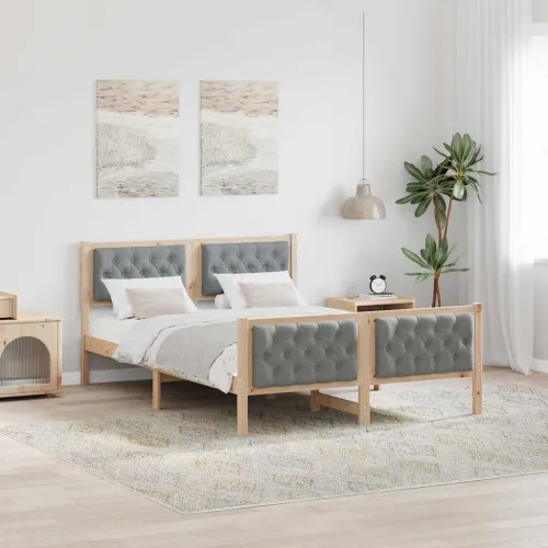 Okvir za krevet s uzglavljem Svijetlo siva 140 x 200 cm - Smeđa i svijetlo siva 140 x 200 cm Cijena