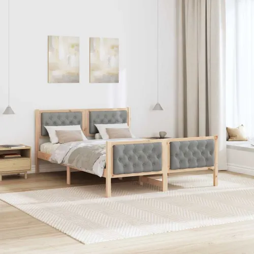 Okvir za krevet s uzglavljem Svijetlo siva 140 x 200 cm - Smeđa i svijetlo siva 140 x 200 cm Cijena