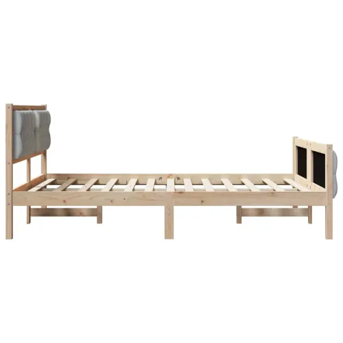Okvir za krevet s uzglavljem Svijetlo siva 140 x 200 cm - Smeđa i svijetlo siva 140 x 200 cm Cijena