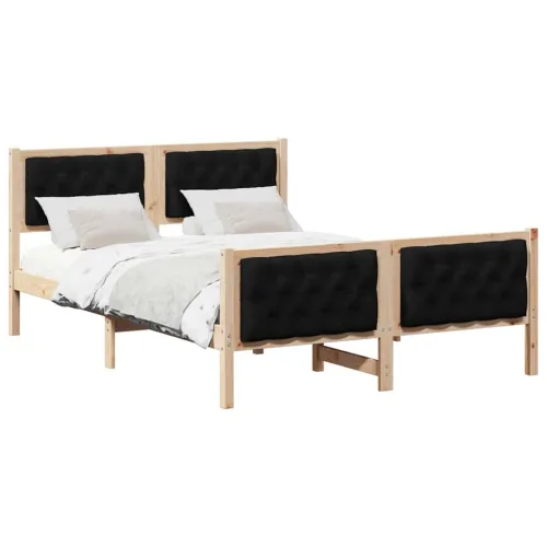 Okvir za krevet Crna 140 x 200 cm Čvrsto borovo drvo - Smeđa i crna 140 x 200 cm Cijena