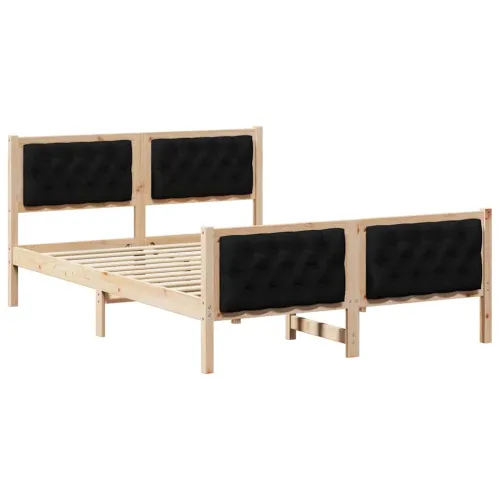 Okvir za krevet Crna 140 x 200 cm Čvrsto borovo drvo - Smeđa i crna 140 x 200 cm Cijena