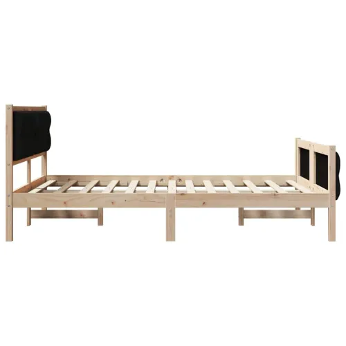 Okvir za krevet Crna 140 x 200 cm Čvrsto borovo drvo - Smeđa i crna 140 x 200 cm Cijena