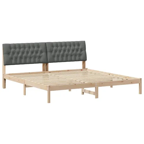 Krevetni okvir s tapiciranim uzglavljem Smeđa 200 x 200 cm - smeđe i tamnosivo 200 x 200 cm Cijena