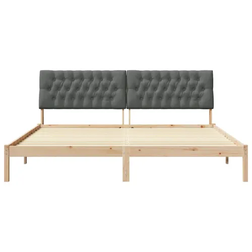 Krevetni okvir s tapiciranim uzglavljem Smeđa 200 x 200 cm - smeđe i tamnosivo 200 x 200 cm Cijena