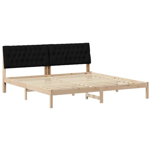 Krevetni okvir s tapiciranim uzglavljem Smeđa 200 x 200 cm - Smeđa i crna 200 x 200 cm Cijena