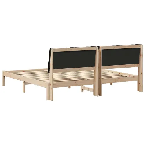 Krevetni okvir s tapiciranim uzglavljem Smeđa 200 x 200 cm - Smeđa i crna 200 x 200 cm Cijena