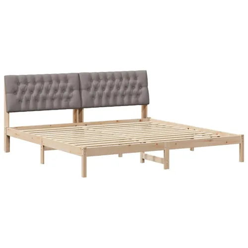 Krevetni okvir s tapiciranim uzglavljem Smeđa 200 x 200 cm - Smeđa i taupe 200 x 200 cm Cijena