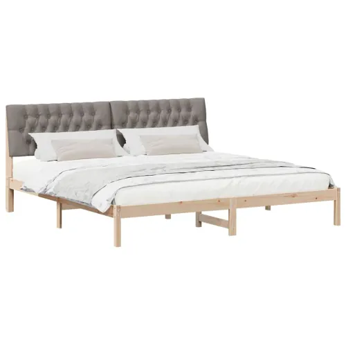 Krevetni okvir s tapiciranim uzglavljem Smeđa 200 x 200 cm - Smeđa i taupe 200 x 200 cm Cijena