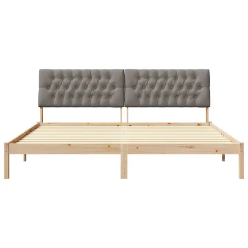 Krevetni okvir s tapiciranim uzglavljem Smeđa 200 x 200 cm - Smeđa i taupe 200 x 200 cm Cijena