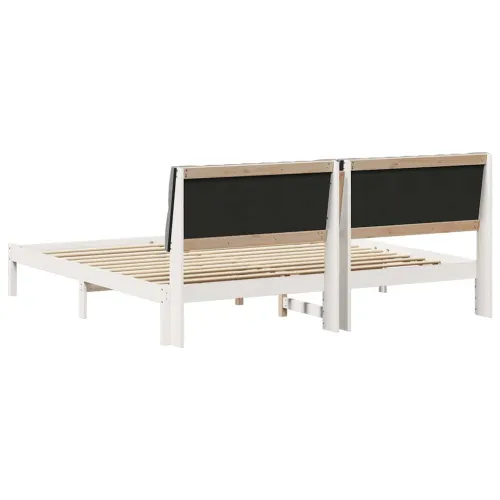 Krevetni okvir s tapiciranim uzglavljem Bijelo 200 x 200 cm - Bijela i svijetlosiva 200 x 200 cm Cijena