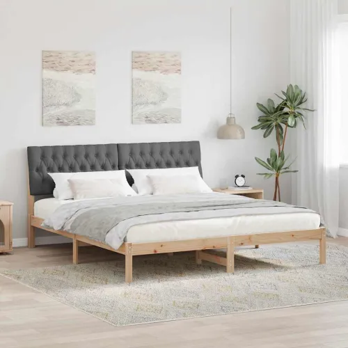 Krevetni okvir s tapiciranim uzglavljem Smeđa 180 x 200 cm - smeđe i tamnosivo 180 x 200 cm Cijena