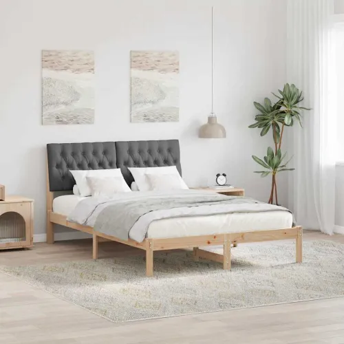 Krevetni okvir s tapiciranim uzglavljem Smeđa 160 x 200 cm - smeđe i tamnosivo 160 x 200 cm Cijena