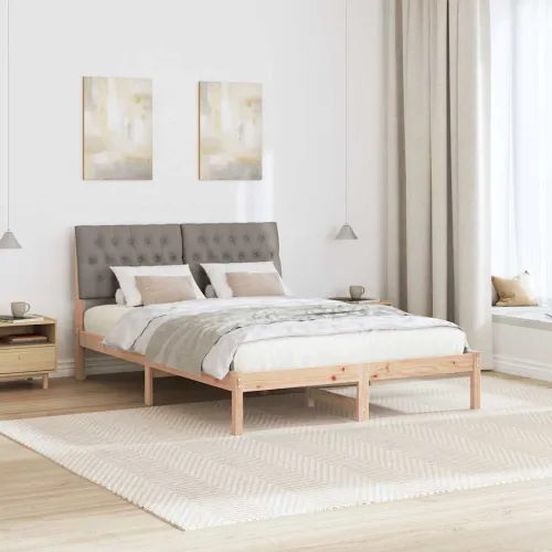 Krevetni okvir s tapiciranim uzglavljem Smeđa 160 x 200 cm - Smeđa i taupe 160 x 200 cm Cijena