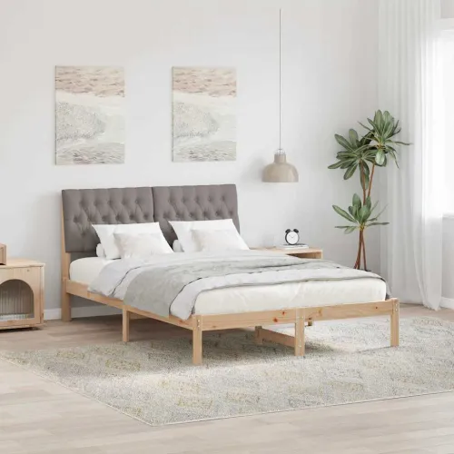 Krevetni okvir s tapiciranim uzglavljem Smeđa 160 x 200 cm - Smeđa i taupe 160 x 200 cm Cijena