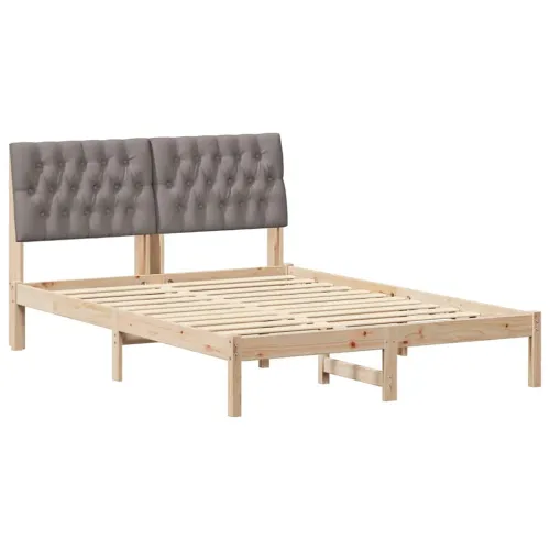 Krevetni okvir s tapiciranim uzglavljem Smeđa 160 x 200 cm - Smeđa i taupe 160 x 200 cm Cijena