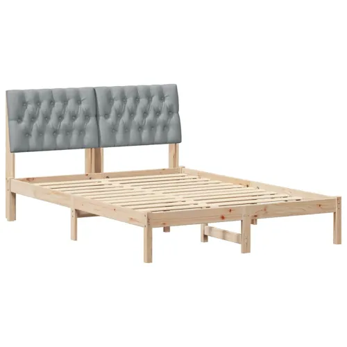 Krevetni okvir s tapiciranim uzglavljem Smeđa 150 x 200 cm - Smeđa i svijetlo siva 150 x 200 cm Cijena