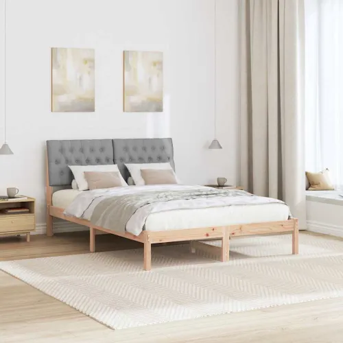 Krevetni okvir s tapiciranim uzglavljem Smeđa 150 x 200 cm - Smeđa i svijetlo siva 150 x 200 cm Cijena