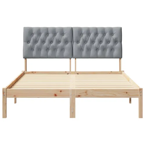 Krevetni okvir s tapiciranim uzglavljem Smeđa 150 x 200 cm - Smeđa i svijetlo siva 150 x 200 cm Cijena