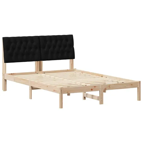 Krevetni okvir s tapiciranim uzglavljem Smeđa 150 x 200 cm - Smeđa i crna 150 x 200 cm Cijena