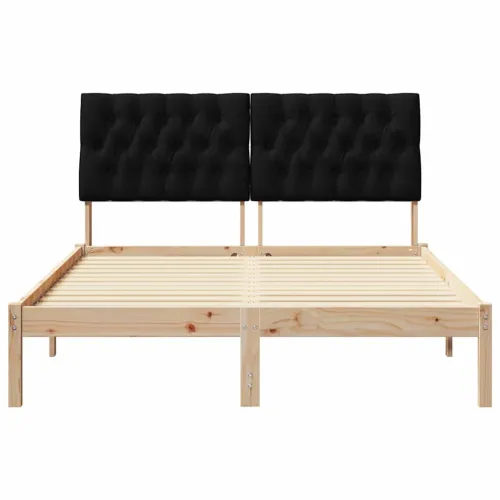 Krevetni okvir s tapiciranim uzglavljem Smeđa 150 x 200 cm - Smeđa i crna 150 x 200 cm Cijena