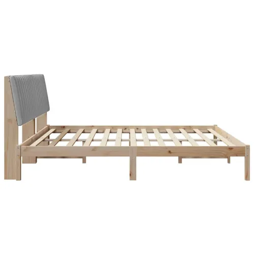 Okvir za krevet Smeđa 200 x 200 cm Čvrsto borovo drvo - 200 x 200 cm Smeđa i svijetlo siva Cijena
