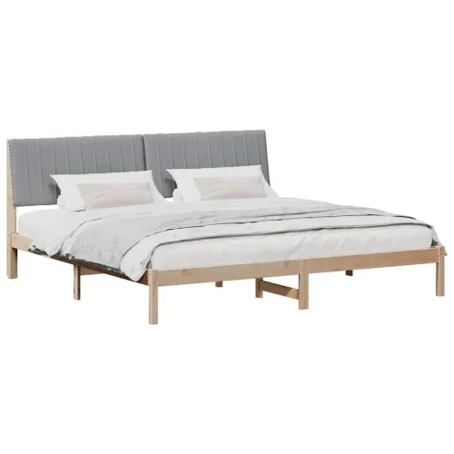 Okvir za krevet Smeđa 200 x 200 cm Čvrsto borovo drvo - 200 x 200 cm Smeđa i svijetlo siva Cijena