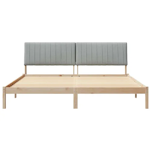 Okvir za krevet Smeđa 200 x 200 cm Čvrsto borovo drvo - 200 x 200 cm Smeđa i svijetlo siva Cijena