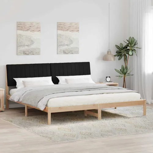 Okvir za krevet Smeđa 200 x 200 cm Čvrsto borovo drvo - 200 x 200 cm Smeđa i crna Cijena