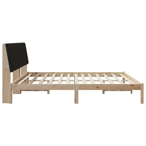 Okvir za krevet Smeđa 200 x 200 cm Čvrsto borovo drvo - 200 x 200 cm Smeđa i crna Cijena