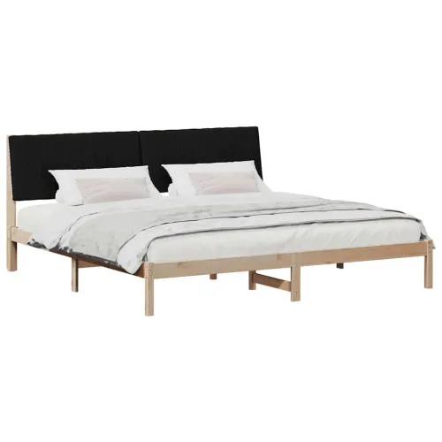 Okvir za krevet Smeđa 200 x 200 cm Čvrsto borovo drvo - 200 x 200 cm Smeđa i crna Cijena