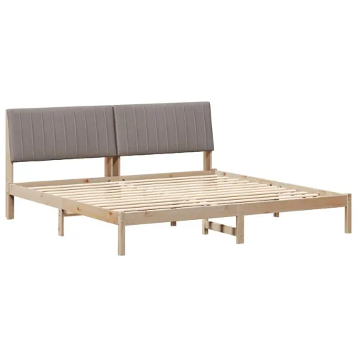 Okvir za krevet Smeđa 200 x 200 cm Čvrsto borovo drvo - 200 x 200 cm Smeđa i taupe Cijena