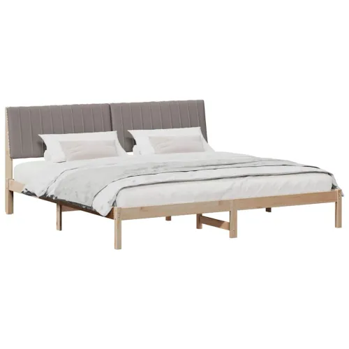 Okvir za krevet Smeđa 200 x 200 cm Čvrsto borovo drvo - 200 x 200 cm Smeđa i taupe Cijena