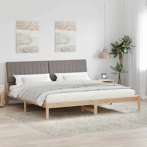Okvir za krevet Smeđa 200 x 200 cm Čvrsto borovo drvo - 200 x 200 cm Smeđa i taupe Cijena