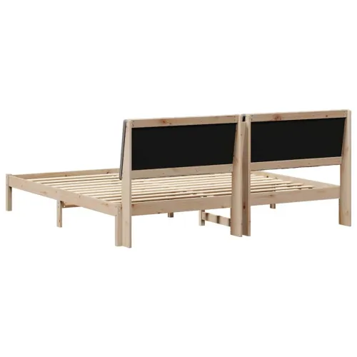 Okvir za krevet Smeđa 200 x 200 cm Čvrsto borovo drvo - 200 x 200 cm Smeđa i taupe Cijena
