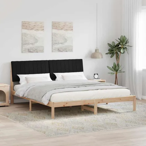 Okvir za krevet Smeđa 180 x 200 cm Čvrsto borovo drvo - 180 x 200 cm Smeđa i crna Cijena