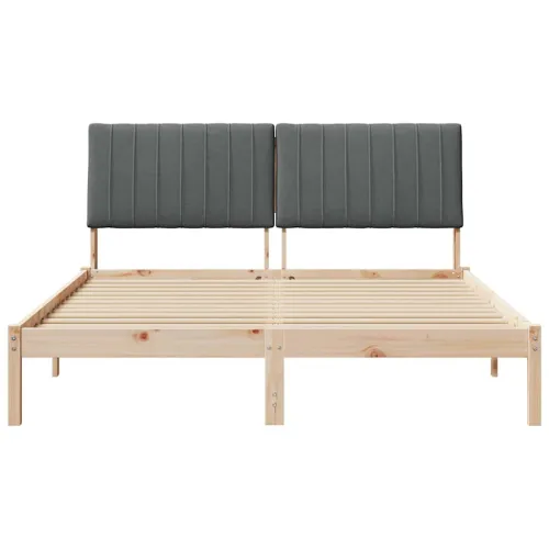 Okvir za krevet Smeđa 160 x 200 cm Čvrsto borovo drvo - 160 x 200 cm smeđe i tamnosivo Cijena