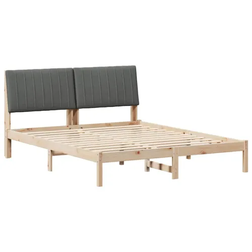 Okvir za krevet Smeđa 160 x 200 cm Čvrsto borovo drvo - 160 x 200 cm smeđe i tamnosivo Cijena
