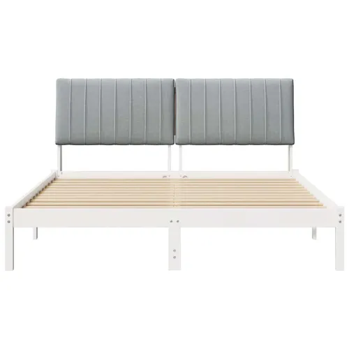 Okvir za krevet Bijelo 150 x 200 cm Čvrsto borovo drvo - 150 x 200 cm Bijela i svijetlosiva Cijena