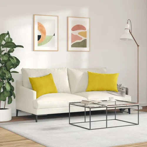 Jastučići za sofu 2 pcs Žuta 60 x 40 cm Kordura tekstil - Žuta 40 x 60 cm Cijena
