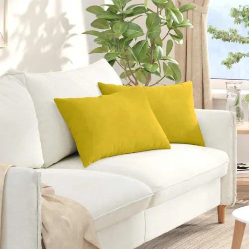 Jastučići za sofu 2 pcs Žuta 60 x 40 cm Kordura tekstil - Žuta 40 x 60 cm Cijena