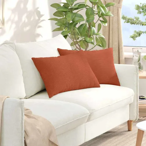 Jastučići za sofu 2 pcs Crvena narančasta 60 x 40 cm - Crvena narančasta 60 x 40 cm Cijena