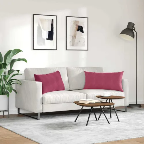 Jastučići za sofu 2 pcs Vinska crvena 80 x 40 cm - boja crnog vina 40 x 80 cm Cijena