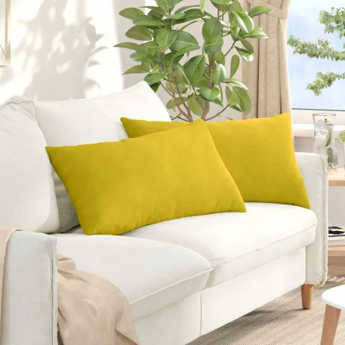 Jastučići za sofu 2 pcs Žuta 80 x 40 cm Kordura tekstil - Žuta 40 x 80 cm Cijena