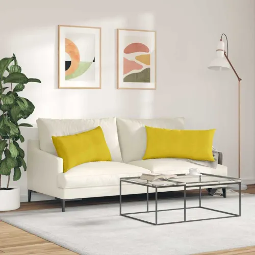 Jastučići za sofu 2 pcs Žuta 80 x 40 cm Kordura tekstil - Žuta 40 x 80 cm Cijena