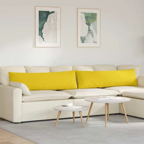 Jastučići za sofu 2 kom. tkanina Svijetlo žuta 145 x 40 cm - Svjetložuta 40 x 145 cm Cijena