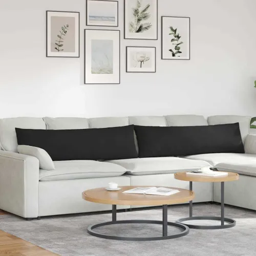 Jastučići za sofu 2 kom. tkanina Crna 145 x 40 cm - Crna 40 x 145 cm Cijena