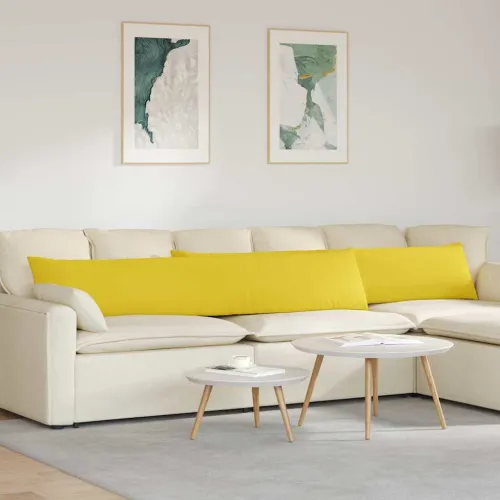 Jastučići za sofu 2 kom. tkanina Svijetlo žuta 200 x 40 cm - Svjetložuta 40 x 200 cm Cijena