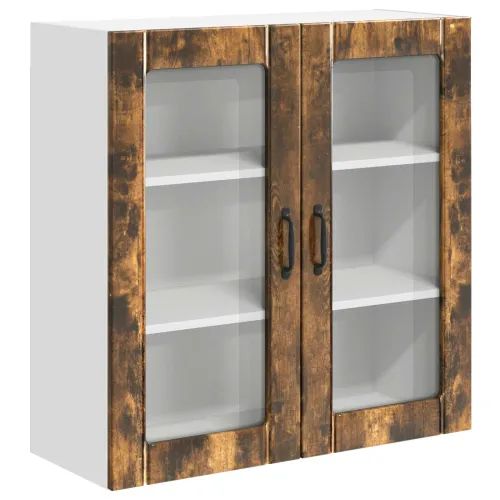 Zidni stakleni ormarić LUCCA Dimljeni hrast 80 x 31 x 80 cm - Dimljeni hrast 80 x 31 x 80 cm 1 x zidni stakleni ormarić (2 vrata Cijena