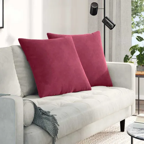Jastučići za sofu 2 pcs Vinska crvena 80 x 80 cm - boja crnog vina 80 x 80 cm Cijena