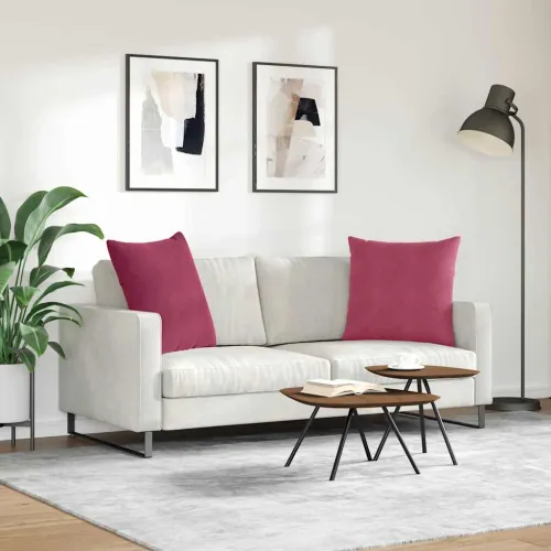 Jastučići za sofu 2 pcs Vinska crvena 80 x 80 cm - boja crnog vina 80 x 80 cm Cijena